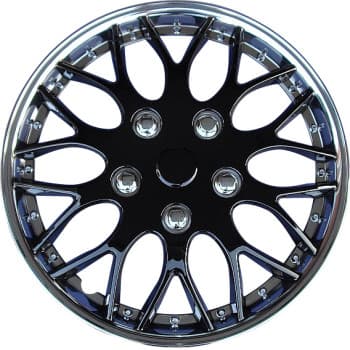 Jeu d'enjoliveurs de roue Missouri 15 pouces, chrome / noir