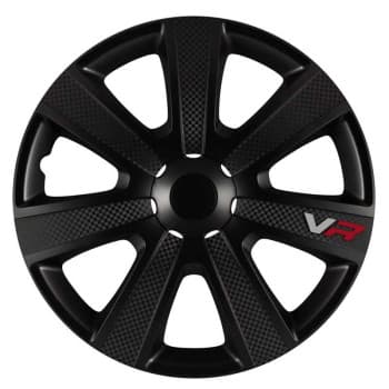 Enjoliveur de roue 4 pièces VR 13 pouces noir / look carbone / logo