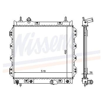 Radiateur, refroidissement du moteur 61002 Nissens