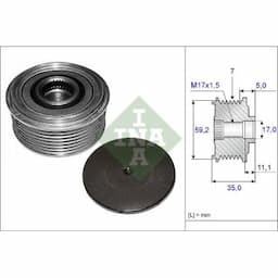 Poulie roue libre, alternateur 535008710 Ina