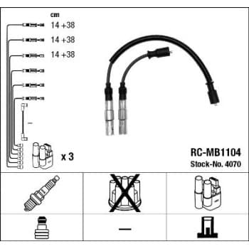 Kit de câbles d'allumage 4070 NGK