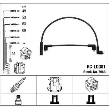 Kit de câbles d'allumage 7068 NGK