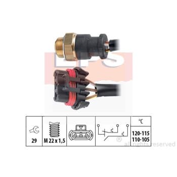Interrupteur de température, ventilateur de radiateur Made in Italy - OE Equivalent 1.850.703 EPS Facet