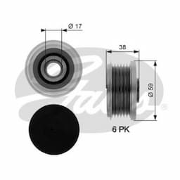 Poulie roue libre, alternateur DriveAlign® OAP7077 Gates