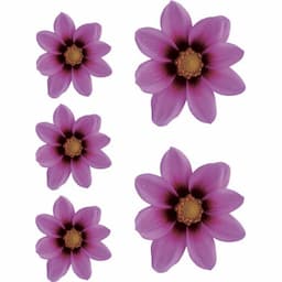 Sticker jardin de fleurs - rose - 2x 16x15cm + 3x 8.5x8cm