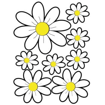 Feuille d'autocollants Fleurs - blanc - 24.5x32.5cm