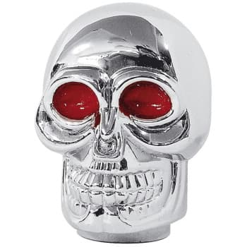 Pommeau de levier de vitesse Simoni Racing Skull - Chrome + Yeux rouges