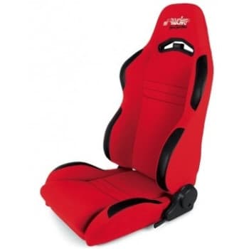 Jenson Simenson Racing Sports Seat - Noir / Rouge - Dossier régable (recto-verso) - Glissières incluses