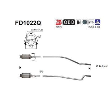 Filtre à particules / à suie, échappement FD1022Q AS