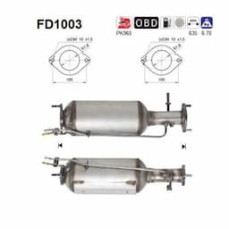 Filtre à particules / à suie, échappement FD1003 AS