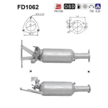 Filtre à particules / à suie, échappement FD1062 AS