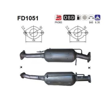 Filtre à particules / à suie, échappement FD1051 AS