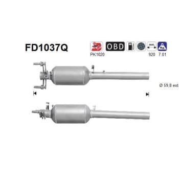 Filtre à particules / à suie, échappement FD1037Q AS