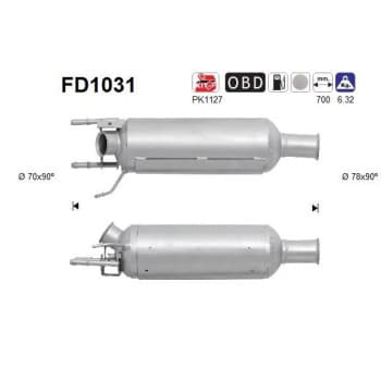 Filtre à particules / à suie, échappement FD1031 AS