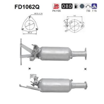 Filtre à particules / à suie, échappement FD1062Q AS