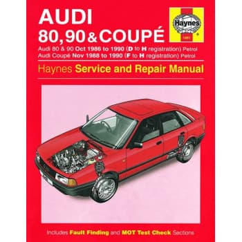 Haynes Workshop manual Audi 80, 90 & Coupe Essence (1986-1990)