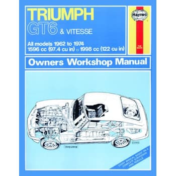 Manuel d'atelier Haynes Triumph GT6 & Vitesse (1962-1974) Réimpression classique