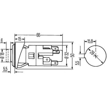 Commutateur de clignotant d'avertissement 6HF 001 579-061 Hella