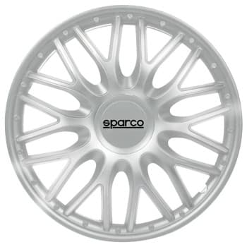 Jeu de 4 enjoliveurs Sparco Roma 14 pouces argent