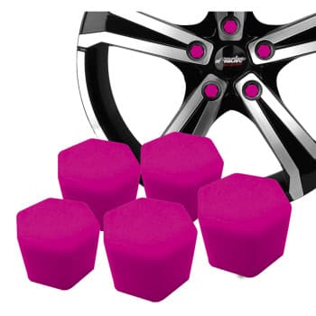 Simoni Racing Caches Écrous de Roue Soft Sil - 19mm - Rose - Lot de 20 pièces