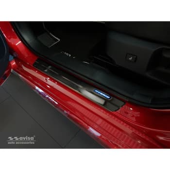 Seuil de porte en acier inoxydable Noir Toyota Corolla XII Sedan/Hatchback/Touring Sports 5 portes 'Hybrid' 2019