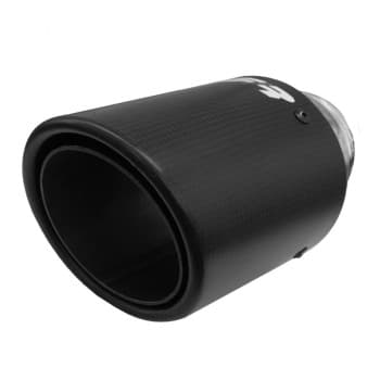 Embout d'échappement Simoni Racing Rond/Incliné Carbone Mat+Inox - 89xL155mm - Montage 63mm