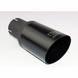 Embout d&#39;échappement Ulter Sport - Rond 80mm Coudé - Longueur 180mm - Montage -&gt;55mm - Inox Noir