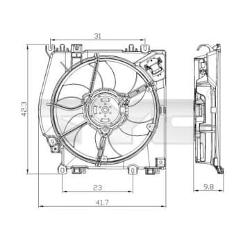 Ventilateur, refroidissement du moteur 828-0001 TYC