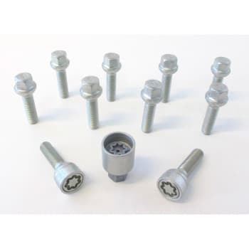Jeu de boulons de roue H&R Bolconic R12 M12x1,50 - Longueur 45 mm - 10 pièces (par exemple Mercedes) - avec antivol