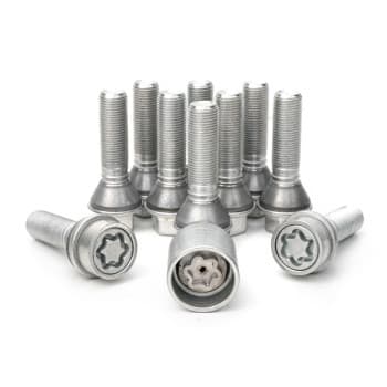 H&R Jeu de boulons de roue coniques avec anneau mobile M14x1,25 - Longueur 28mm - 10 pièces (par exemple BMW) - ave