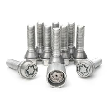 H&R Jeu de boulons de roue coniques avec anneau mobile M14x1,25 - Longueur 48mm - 10 pièces (par exemple BMW) - ave