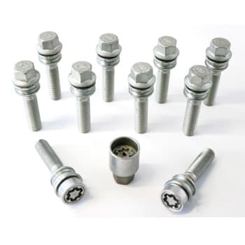 H&R Jeu de boulons de roue coniques avec bague mobile R14 M14x1,50 - Longueur 54mm - 10 pièces (par ex. Porsche,