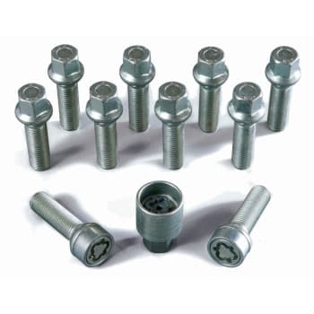 H&R Jeu de boulons de roue convexe R14 M14x1,50 - Longueur 55 mm - 10 pièces (par exemple Mercedes, VW T4) - incl.