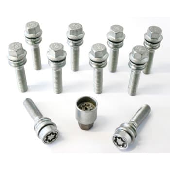H&R Jeu de boulons de roue coniques avec bague mobile R14 M14x1,50 - Longueur 59mm - 10 pièces (par ex. Porsche,
