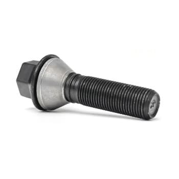 H&R Boulon de roue conique avec anneau mobile M14x1,25 - Longueur 46mm - Noir (ex. BMW)