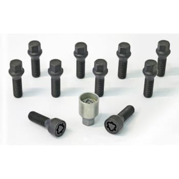 H&R Jeu de boulons de roue coniques M14x1,25 - Longueur 48mm - Noir - 10 pièces - avec blocages de roue