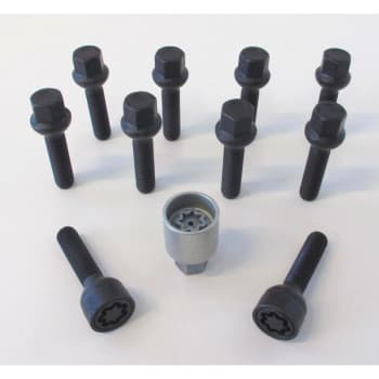 Jeu de boulons de roue H&R Bolconic R13 M14x1,50 - Longueur 31 mm - Noir - 10 pièces (par exemple VAG) - avec bloca