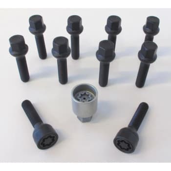 Jeu de boulons de roue H&R Bolconic R13 M14x1,50 - Longueur 33 mm - Noir - 10 pièces (par exemple VAG) - avec bloca