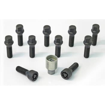 H&R Jeu de boulons de roue conique M14x1,50 - Longueur 35mm - Noir - 10 pièces - avec blocages de roue
