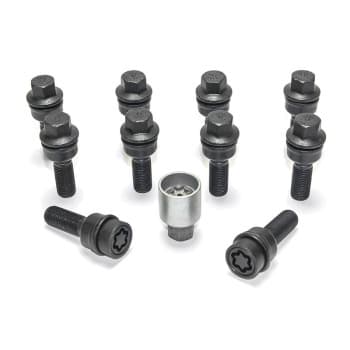 Jeu de boulons de roue H&R Bolconic R14 M14x1,50 - Longueur 38 mm - Noir - 10 pièces (par exemple Audi Q3, Q5) - in