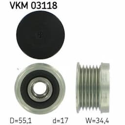 Poulie roue libre, alternateur VKM 03118 SKF