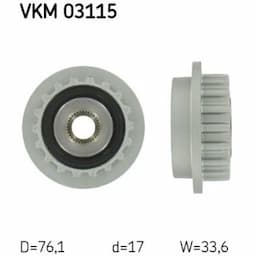 Poulie roue libre, alternateur VKM 03115 SKF