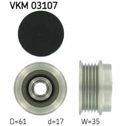 Poulie roue libre, alternateur VKM 03107 SKF