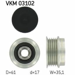 Poulie roue libre, alternateur VKM 03102 SKF