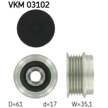 Poulie roue libre, alternateur VKM 03102 SKF