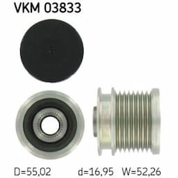 Poulie roue libre, alternateur VKM 03833 SKF