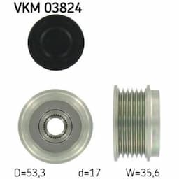 Poulie roue libre, alternateur VKM 03824 SKF