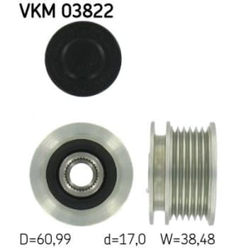 Poulie roue libre, alternateur VKM 03822 SKF