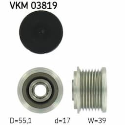 Poulie roue libre, alternateur VKM 03819 SKF