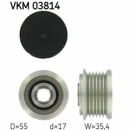 Poulie roue libre, alternateur VKM 03814 SKF